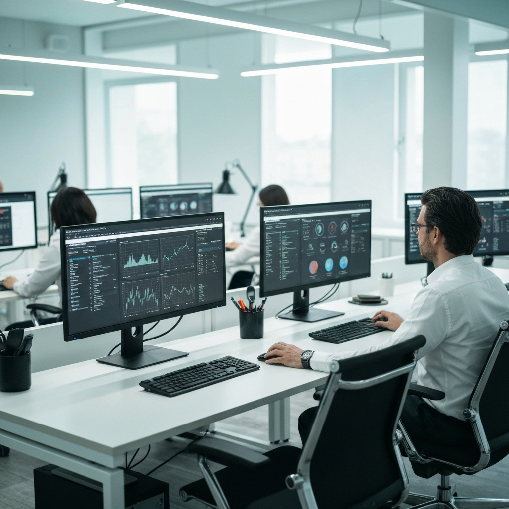 Professional cybersecurity consulting workspace